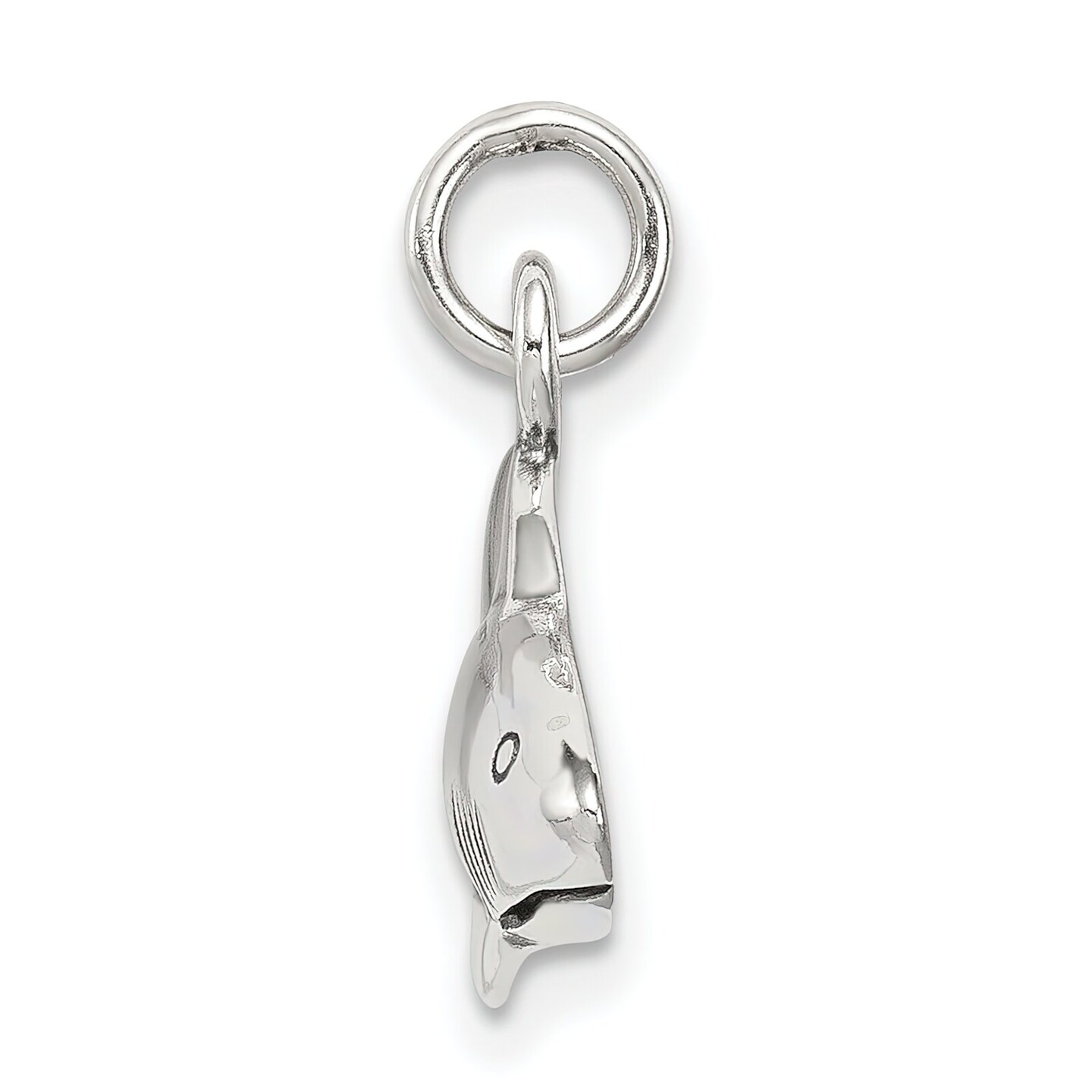 Sterling Silver Antiqued Shark Charm Pendant Jewelry 16mm x 22mm