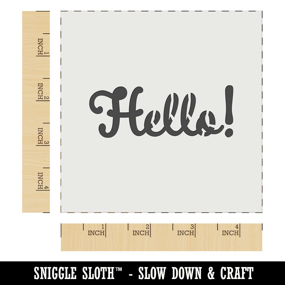 Hello Cursive Wall Cookie DIY Craft Reusable Stencil