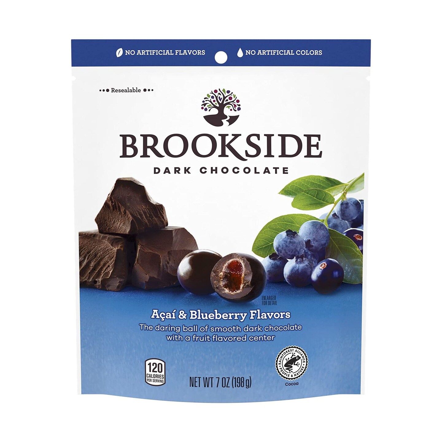 Dark Chocolate with Acai and Blueberry Flavors Candy