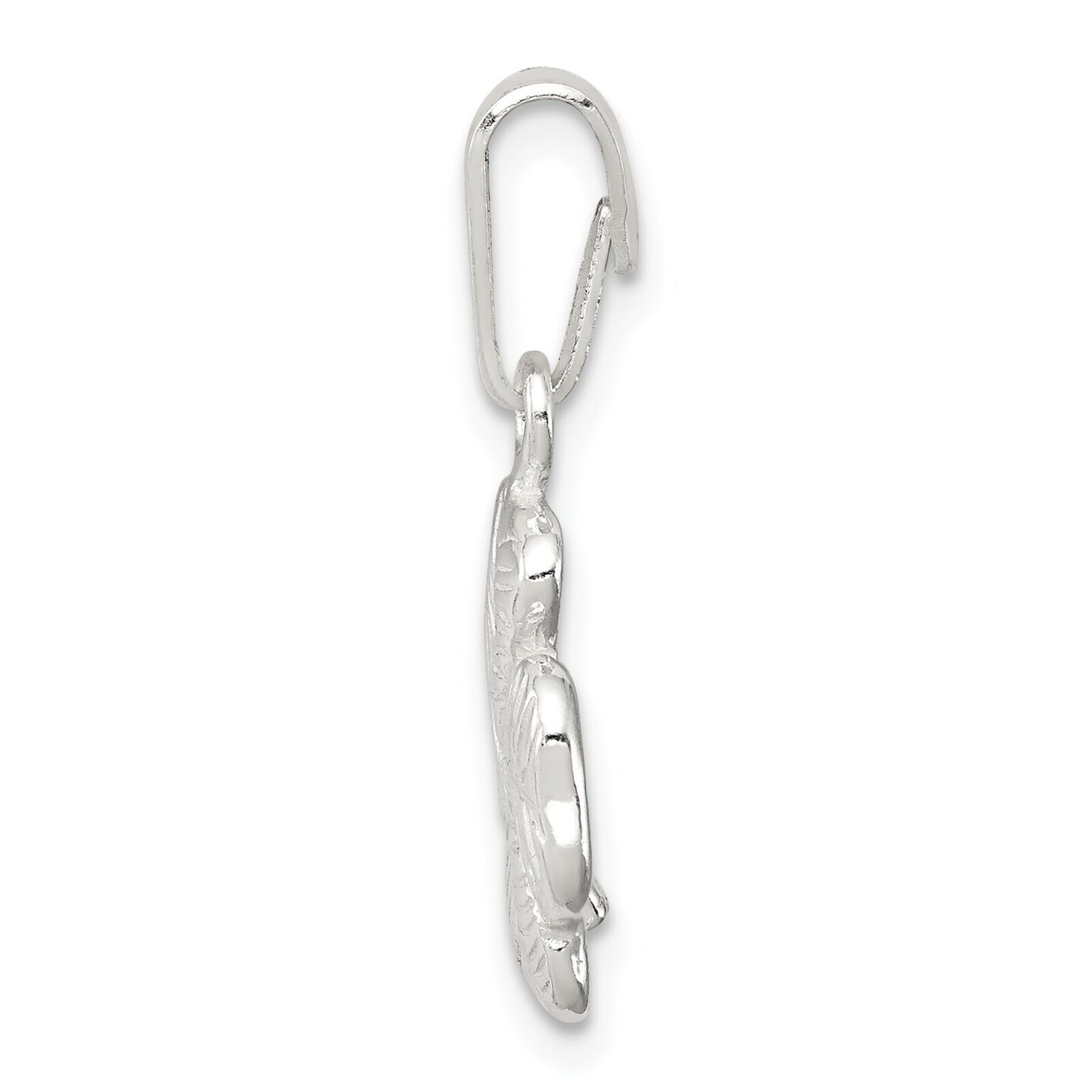 Sterling Silver 4 Leaf Clover Charm Good Luck Jewelry 24mm x 14mm