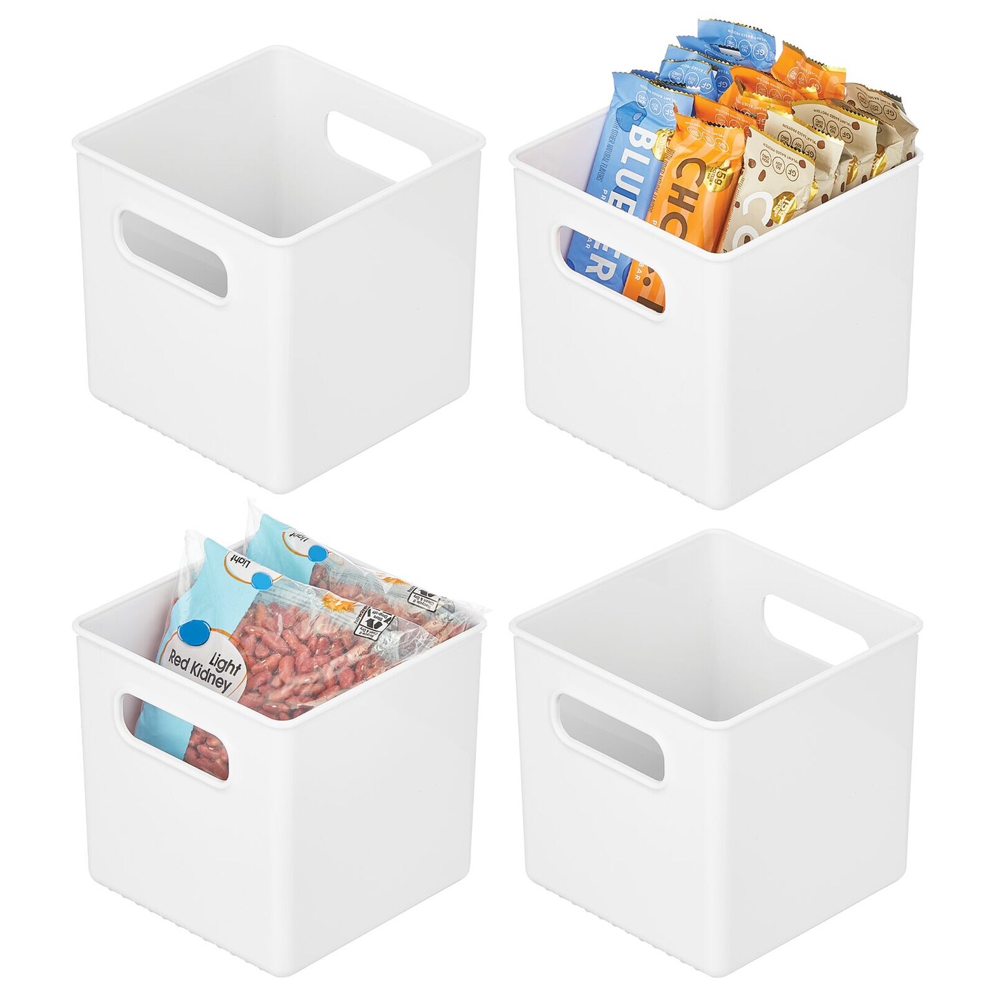 mDesign Food Storage Container Bin with Handles - for Kitchen Pantry