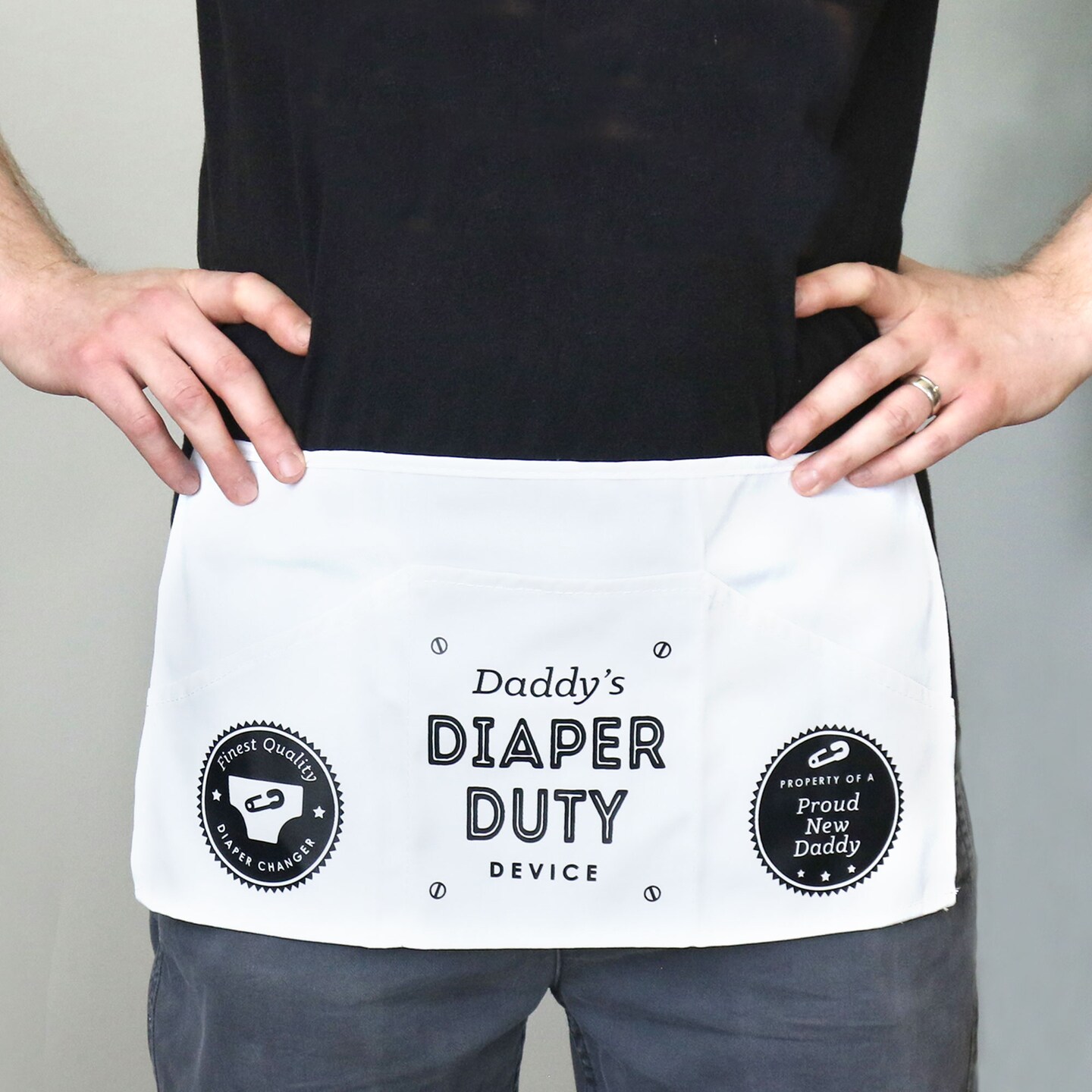Big Dot of Happiness Diaper Duty Apron - Funny Baby Shower Gift for New Dad