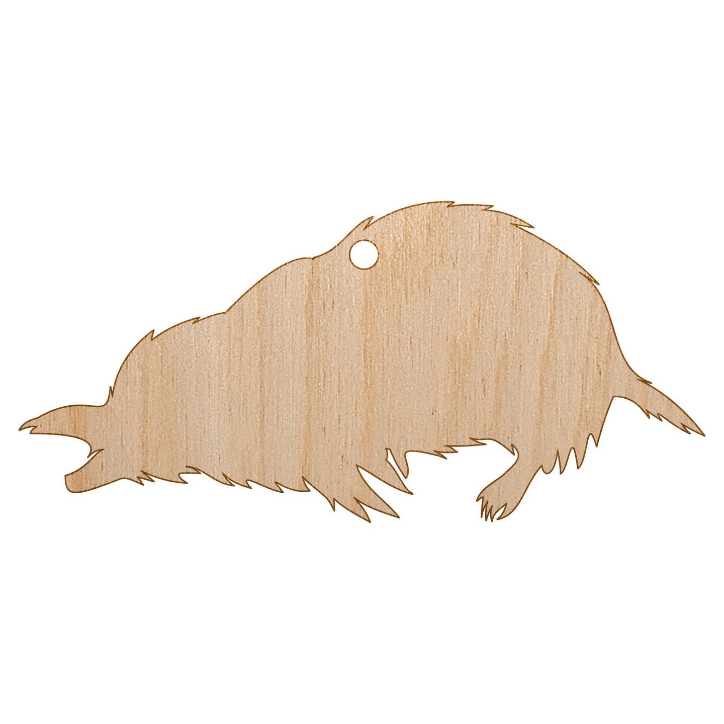 Mole Solid Unfinished Craft Wood Holiday Christmas Tree DIY Pre-Drilled Ornament