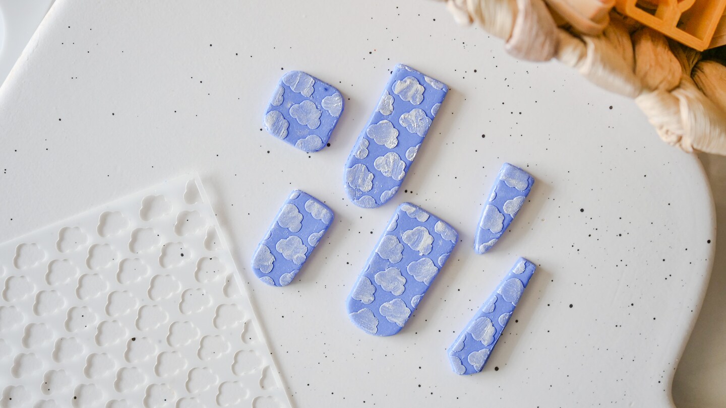 Cloud Pattern Stencil - Made For Polymer Clay