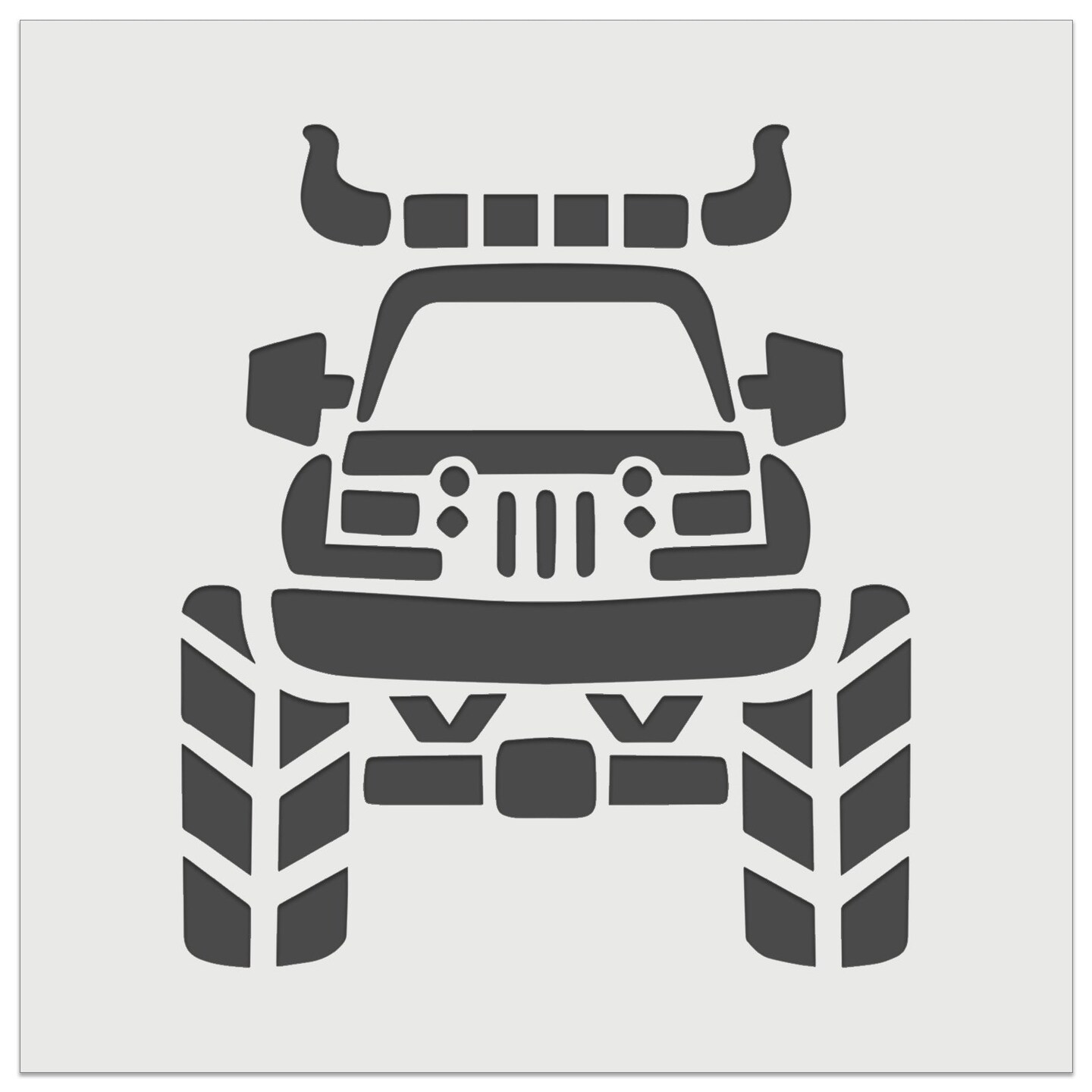 Monster Truck with Bull Horns Wall Cookie DIY Craft Reusable Stencil