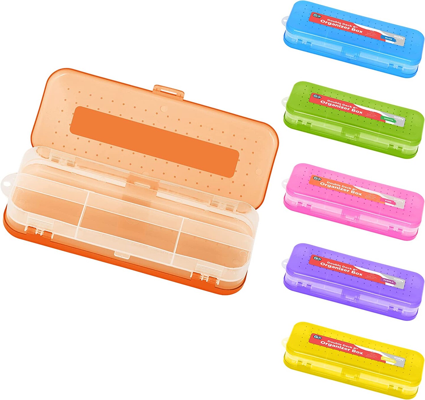 Enday 8&#x22; Bright Color Double Desk Organizer Box