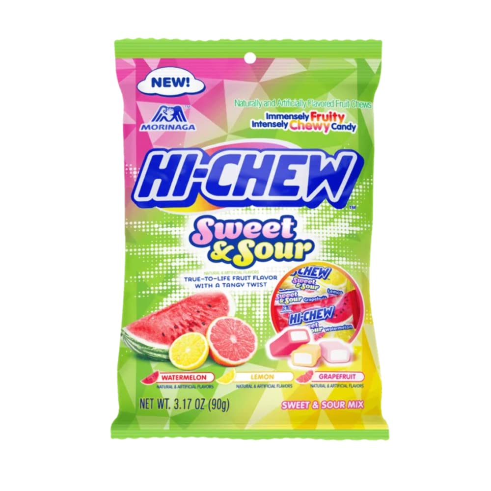 Sweet and Sour Mix Chewy Candy - Display, 3.17 Ounce Peg Bag - (Case of 6)