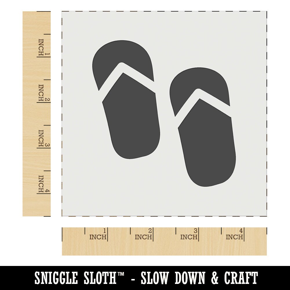 Flip Flops Summer Vacation Wall Cookie DIY Craft Reusable Stencil