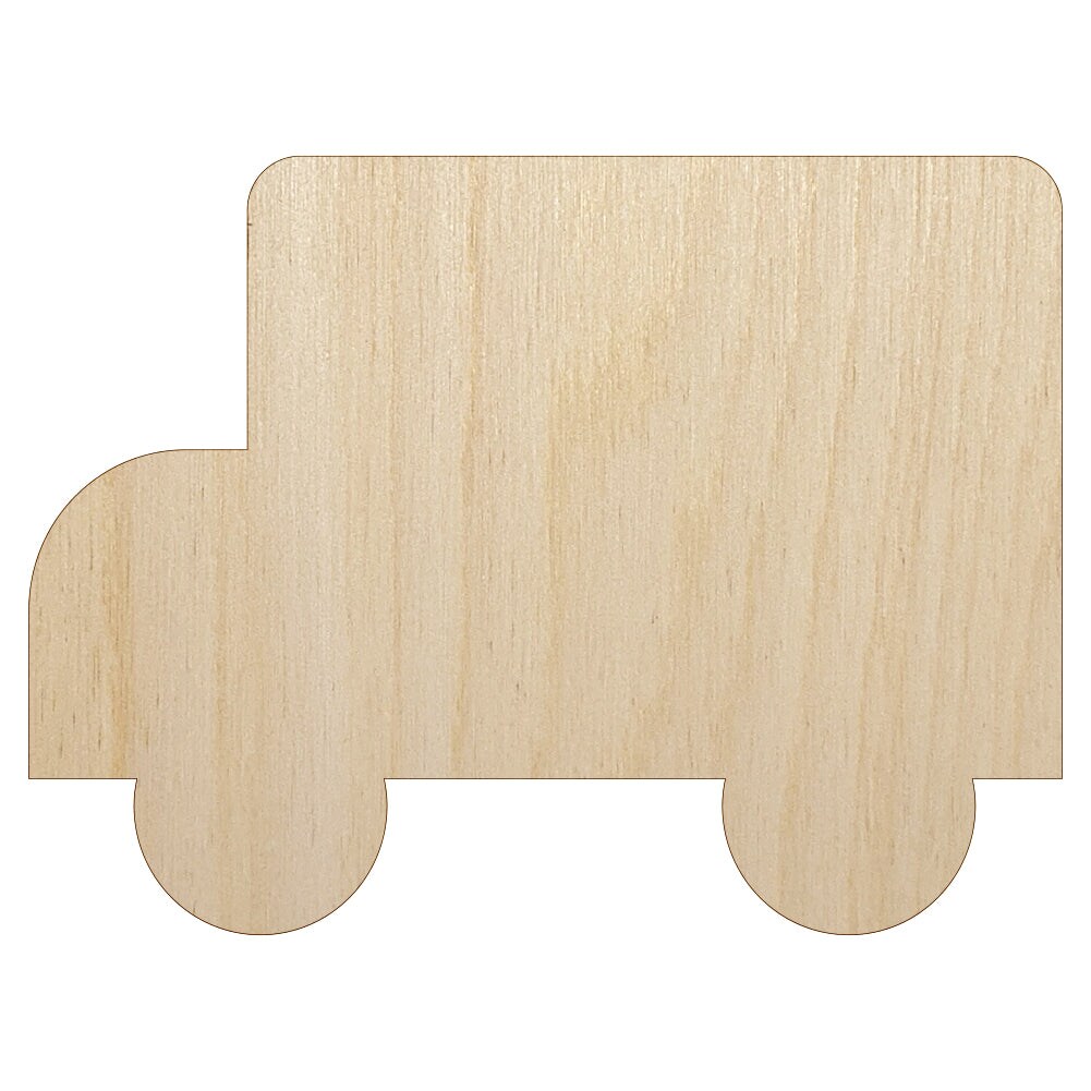 School Bus Solid Unfinished Wood Shape Piece Cutout for DIY Craft Projects