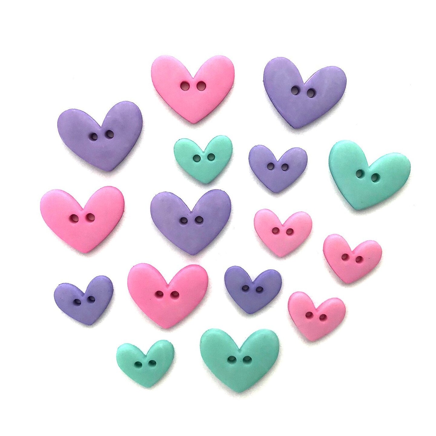 Buttons Galore and More Craft & Sewing Buttons - Candy Hearts - 48 Buttons