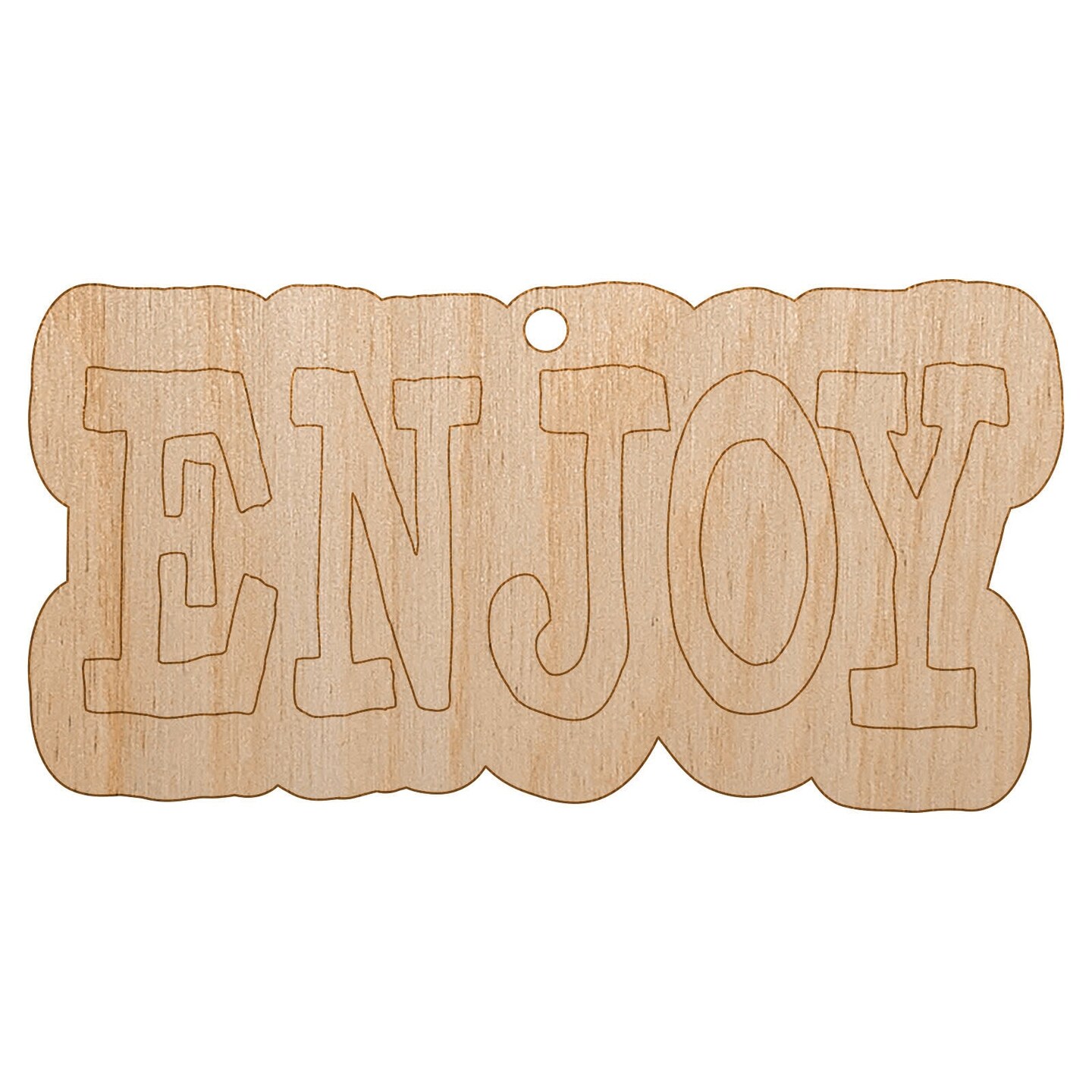 Enjoy Fun Text Unfinished Craft Wood Holiday Christmas Tree DIY Pre