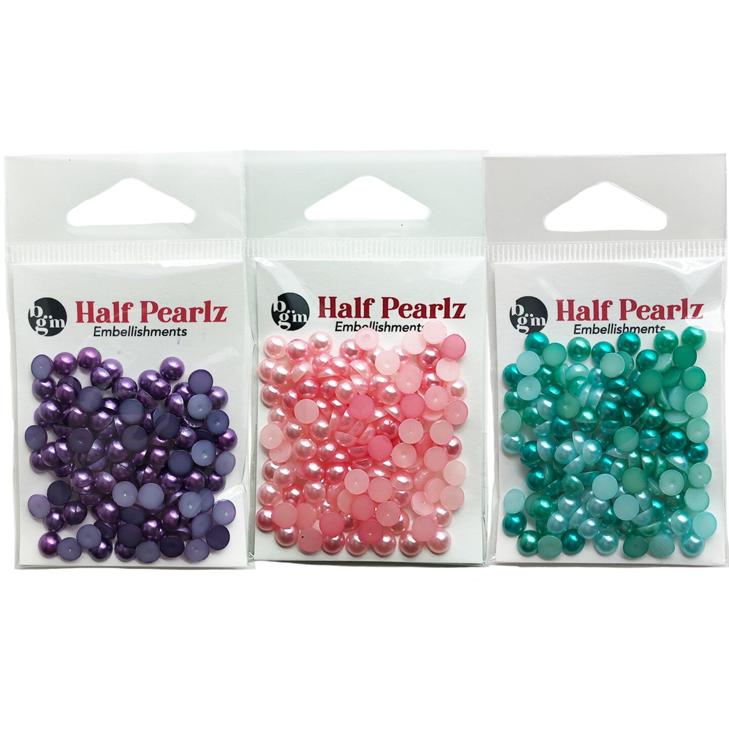 Buttons Galore Flat Back Pearls for DIY Crafts - Three Princess Colors 350 Pieces