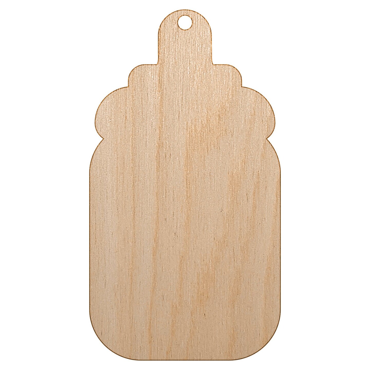 Baby Bottle Solid Unfinished Craft Wood Holiday Christmas Tree DIY Pre-Drilled Ornament