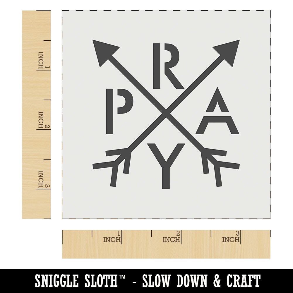 Pray Stylized Wall Cookie DIY Craft Reusable Stencil