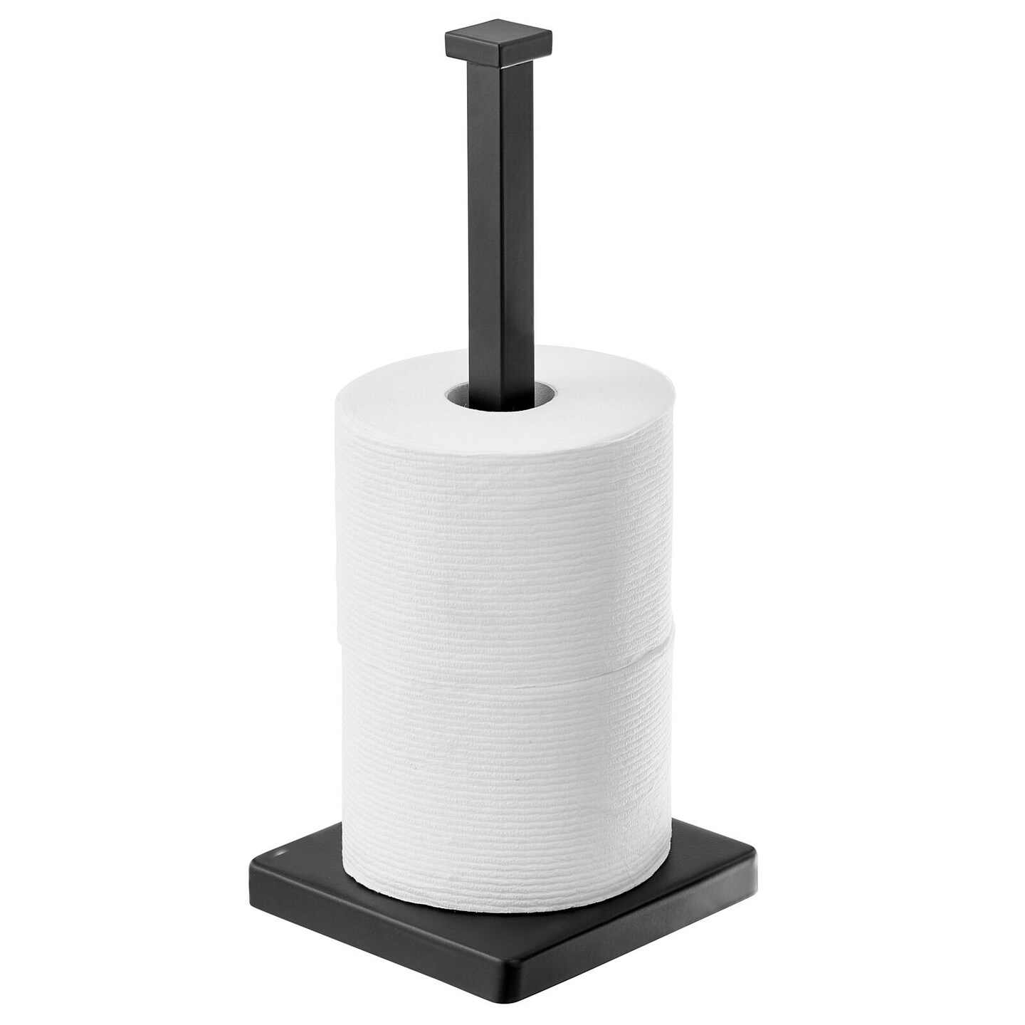 mDesign Modern Metal Free-Standing Toilet Paper Stand, Holds 3 Rolls