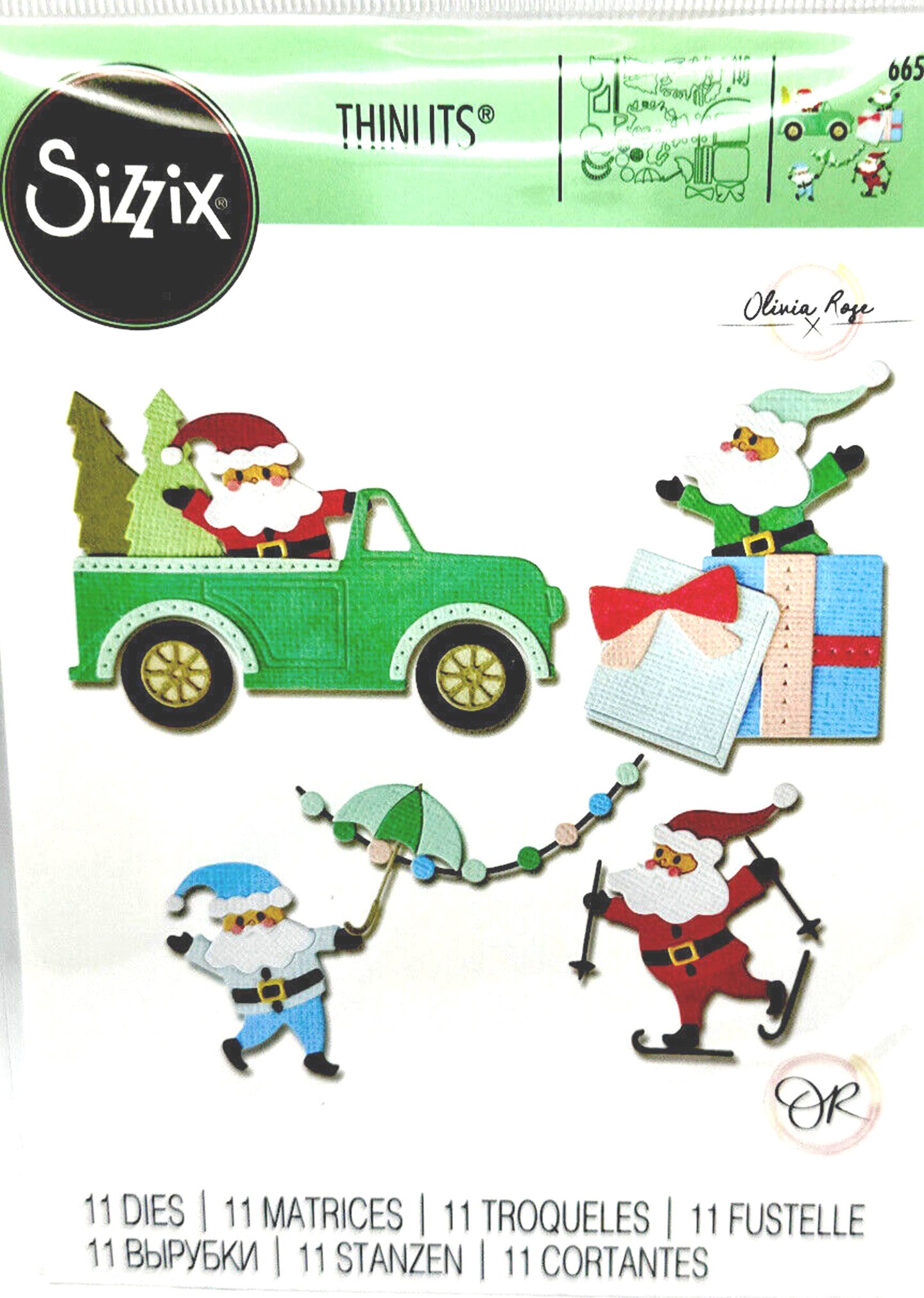 Sizzix Thinlits Santa Activities Metal Cutting Dies Set