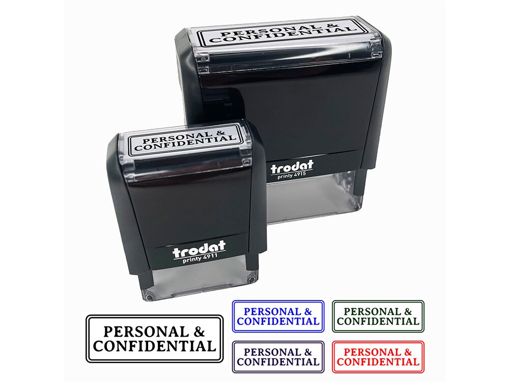 Personal &#x26; Confidential Double Line Border Self-Inking Rubber Stamp Ink Stamper for Business Office