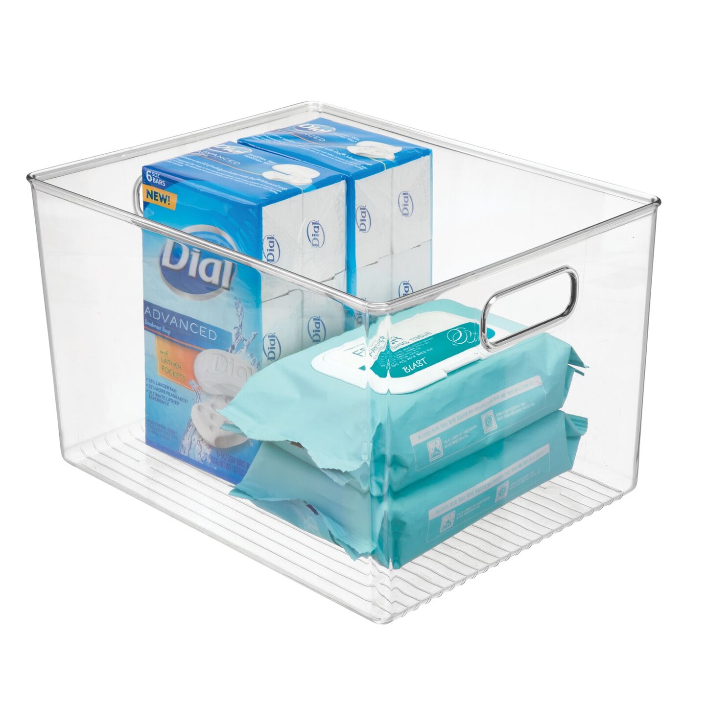 mDesign Plastic Bathroom Storage Bin Tote with Handles Michaels