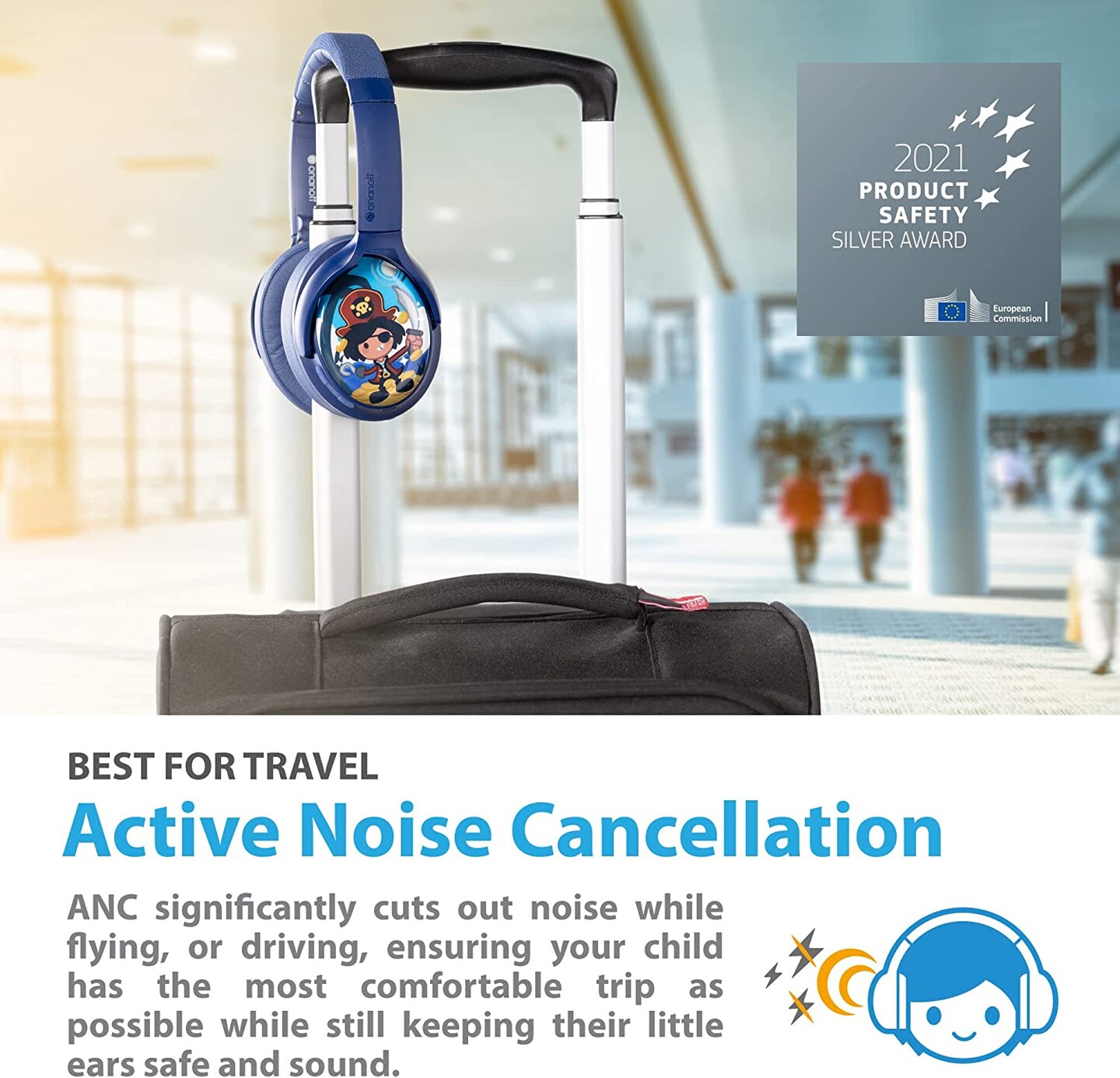 Buddyphones Cosmos Plus, Active Noise Cancellation Headphone Deep Blue