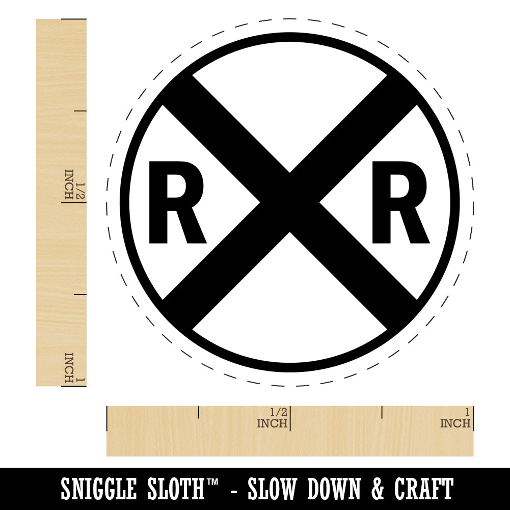 Railroad Crossing Train Self-Inking Rubber Stamp for Stamping Crafting Planners