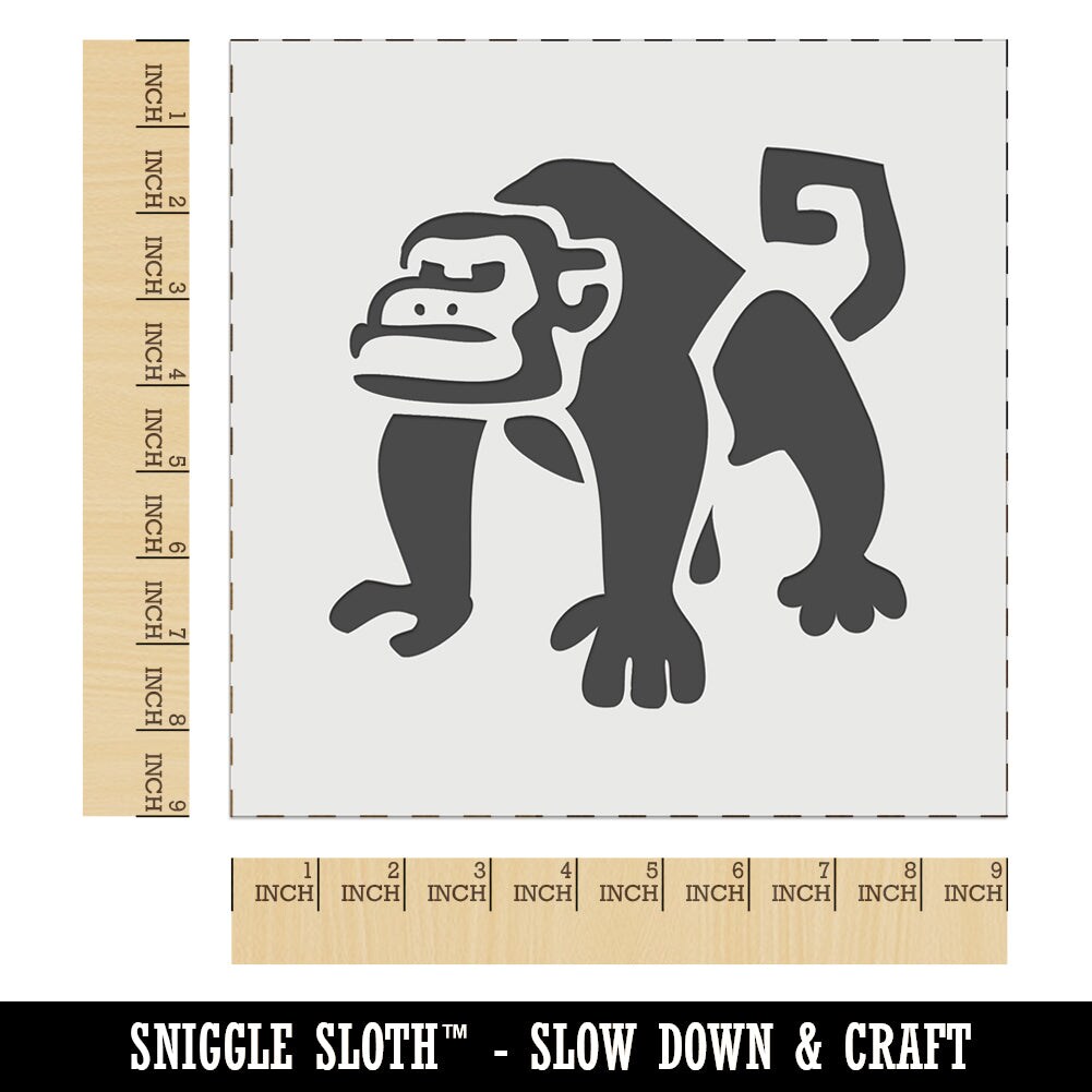 Grumpy Monkey with Curly Tail Wall Cookie DIY Craft Reusable Stencil ...