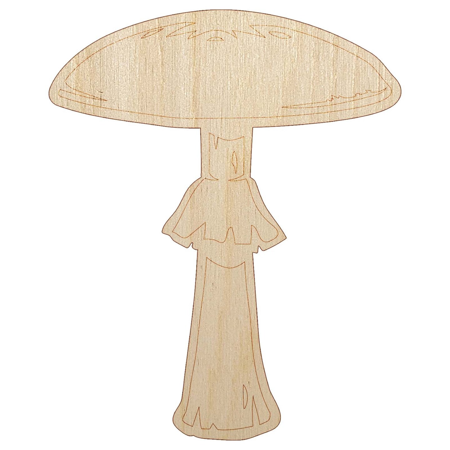 Amanita Phalloides Deathcap Toxic Mushroom Whimsical Fungus Fungi Unfinished Wood Shape Piece Cutout for DIY Craft Projects