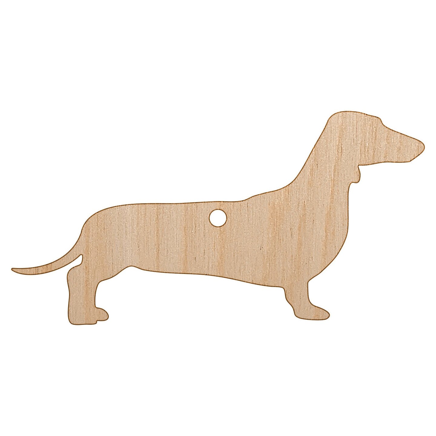  Sniggle Sloth Long Haired Dachshund Dog Solid Unfinished Craft  Wood Holiday Christmas Tree DIY Pre-Drilled Ornament