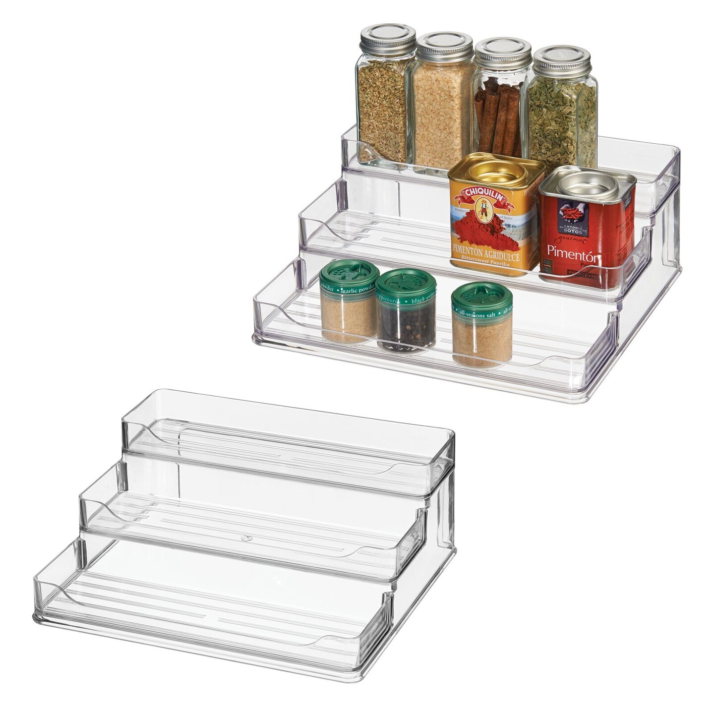 mDesign Plastic Kitchen 3-Tier Spice Rack, Food Storage Organizer