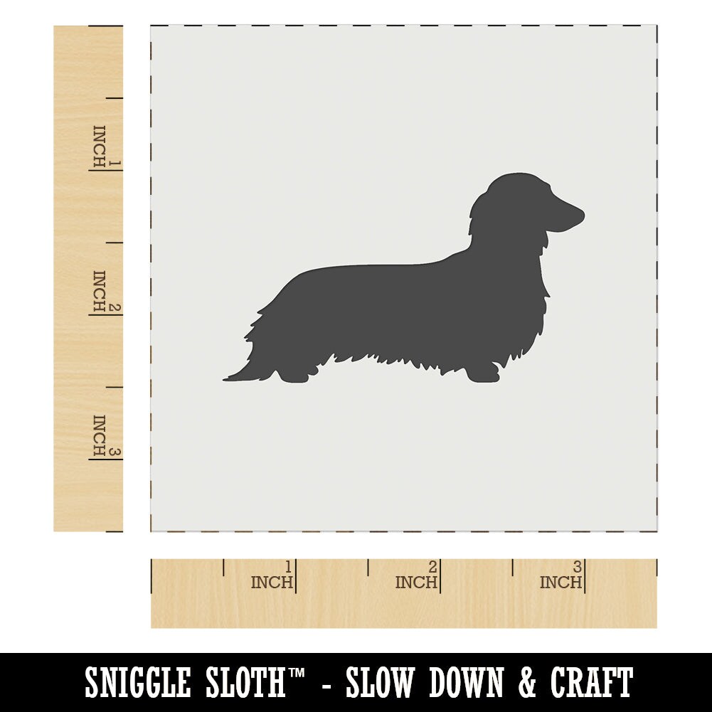 Long Haired Dachshund Dog Solid Wall Cookie DIY Craft Reusable Stencil