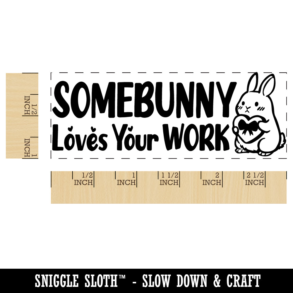 Somebunny Somebody Loves Your Work Bunny Teacher Student School Self-Inking Rubber Stamp Ink Stamper