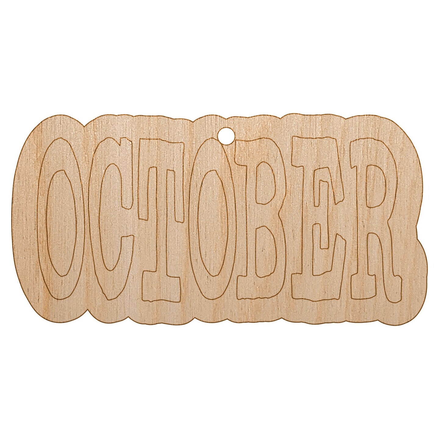October Month Calendar Fun Text Unfinished Craft Wood Holiday Christmas Tree DIY Pre-Drilled Ornament