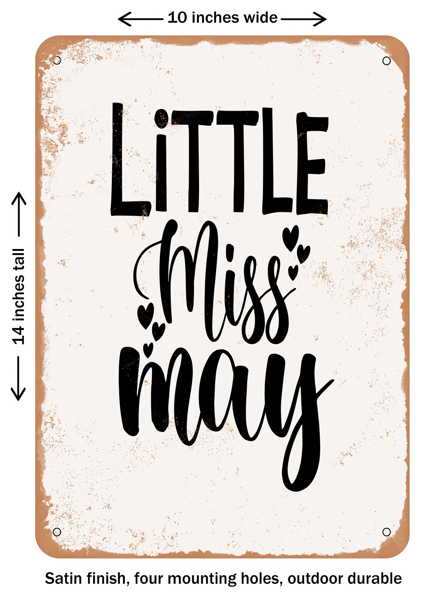 DECORATIVE METAL SIGN - Little Miss May - Vintage Rusty Look | Michaels