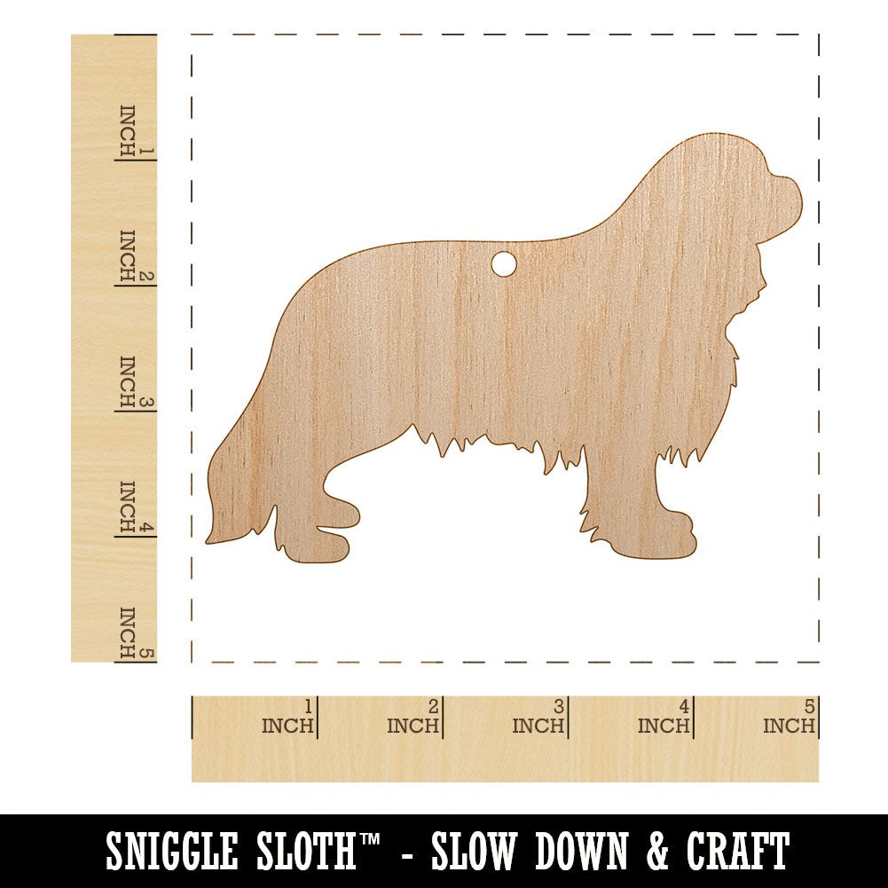 Cavalier King Charles Spaniel Dog Solid Unfinished Craft Wood Holiday Christmas Tree DIY Pre-Drilled Ornament