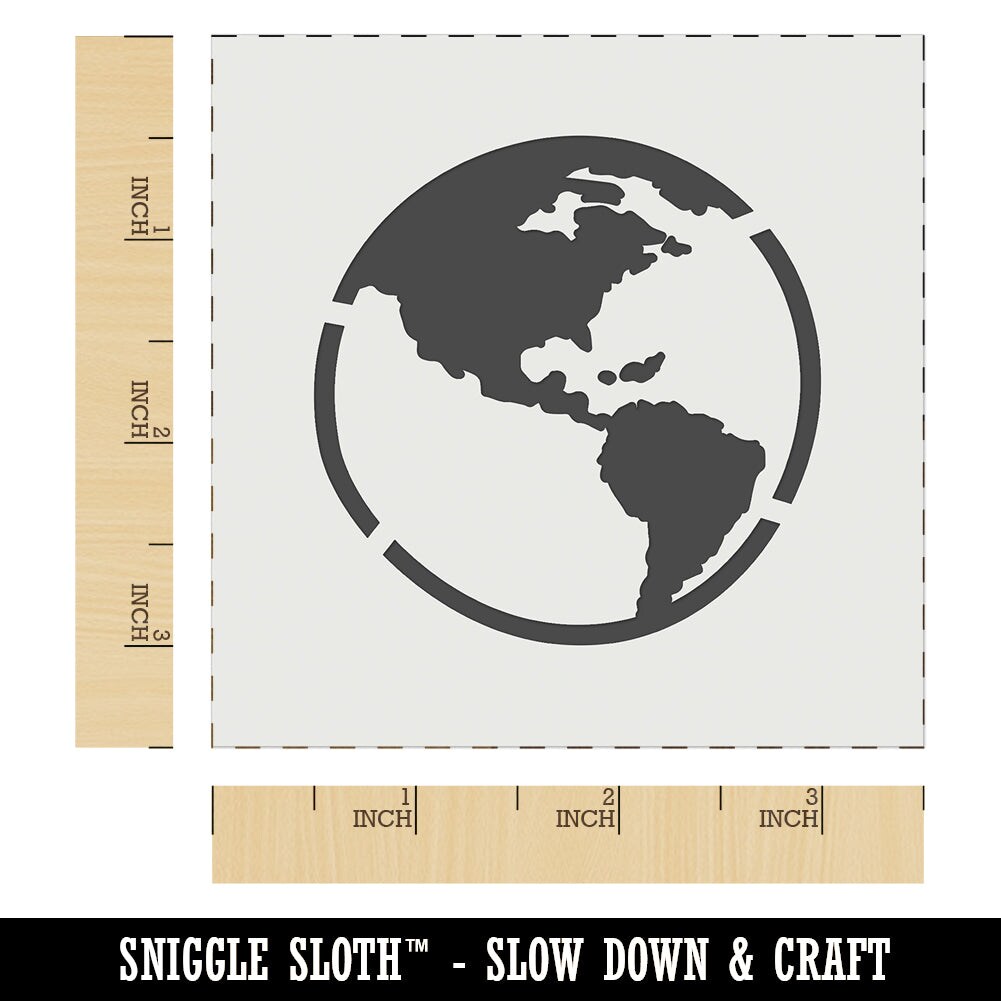 Earth Globe Travel Doodle Wall Cookie DIY Craft Reusable Stencil