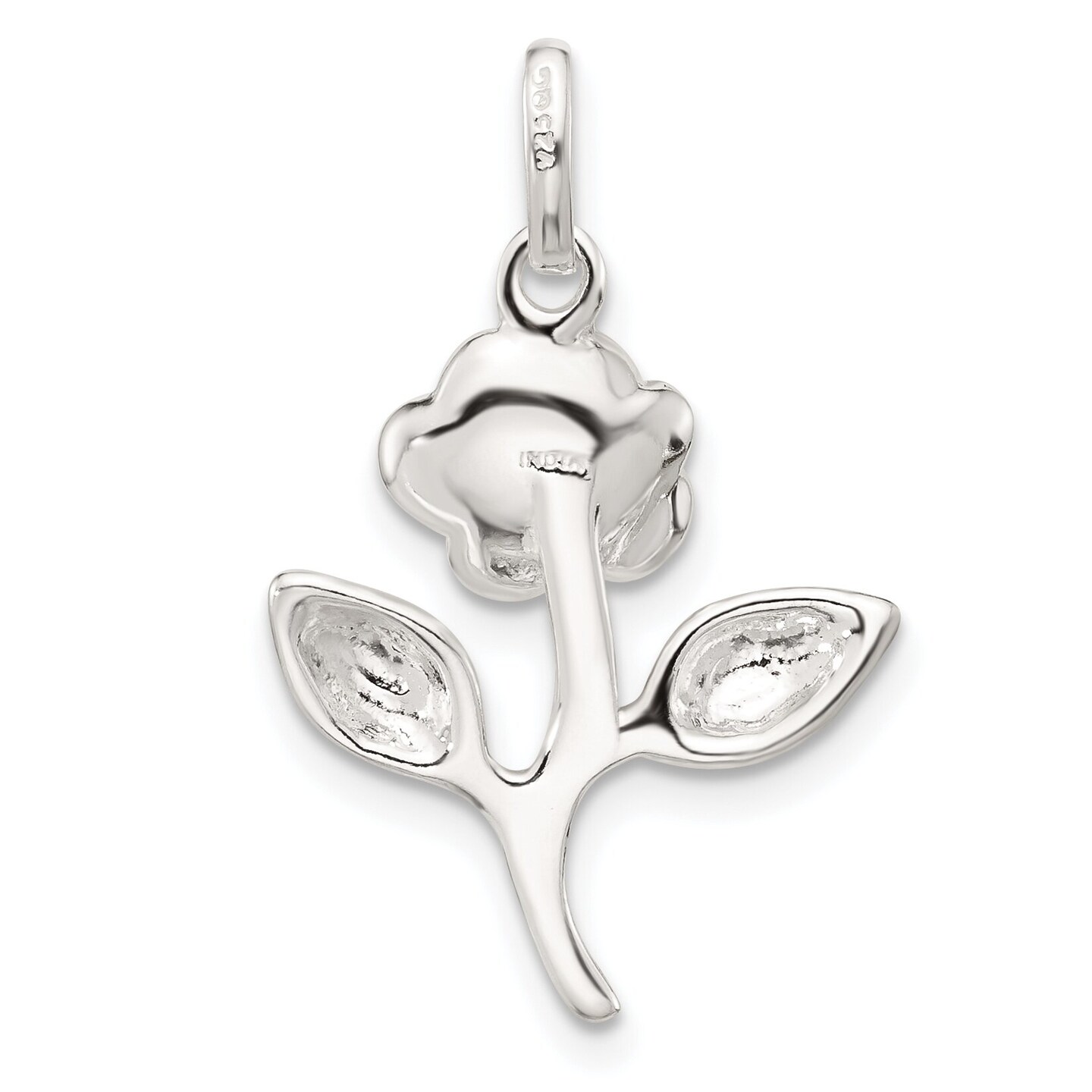 Sterling Silver Rose Pendant Jewelry FindingKing 27.7mm x 19.3mm
