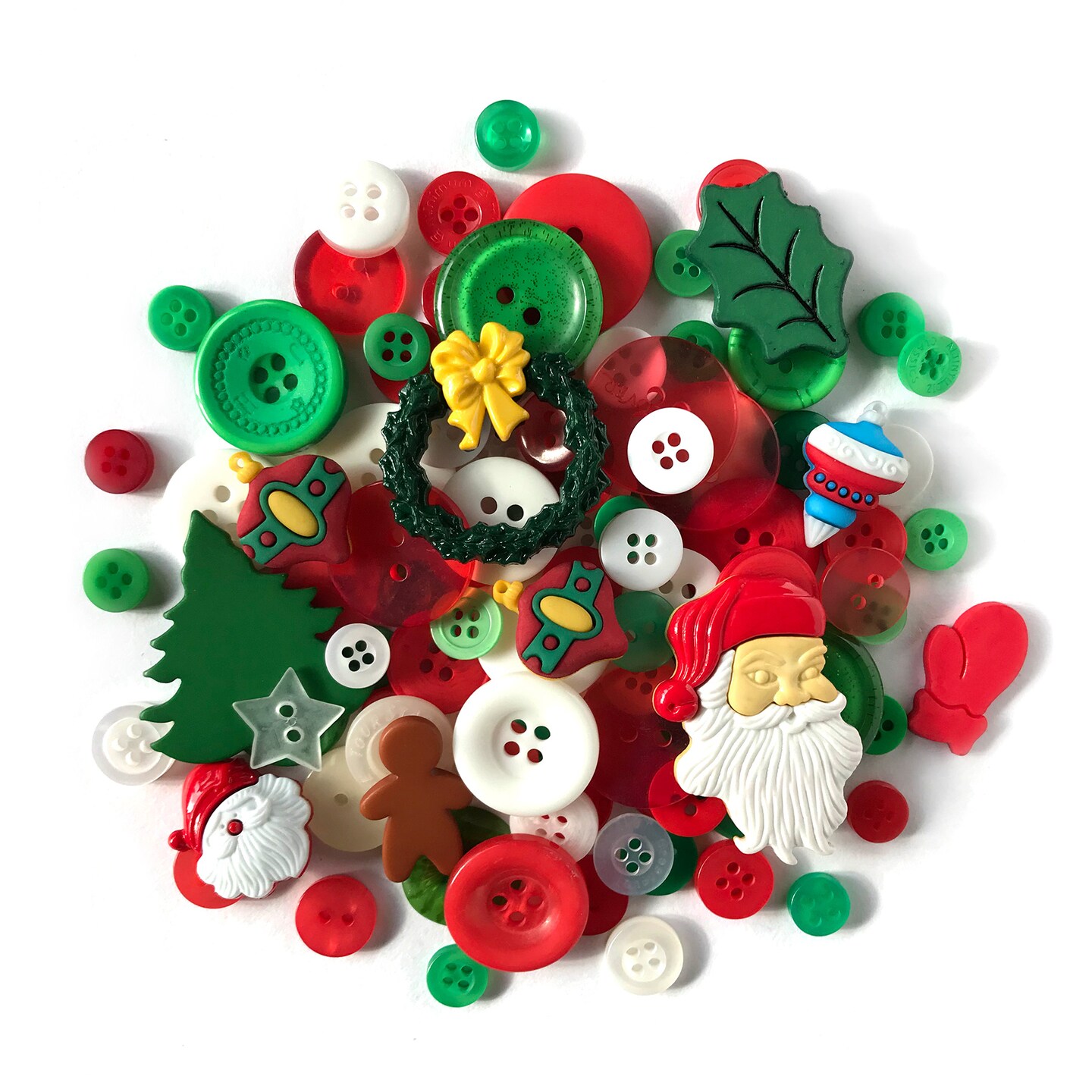 Buttons Galore and More Santa Button Grab Bag - Christmas Colors