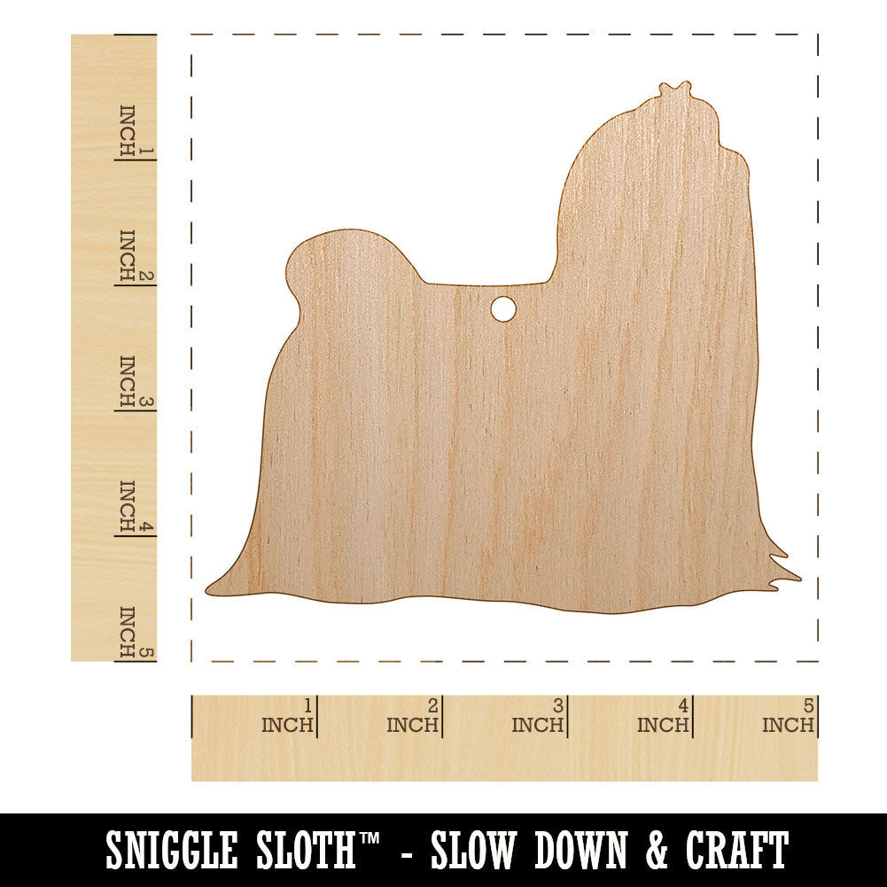 Maltese Dog Solid Unfinished Craft Wood Holiday Christmas Tree DIY Pre-Drilled Ornament