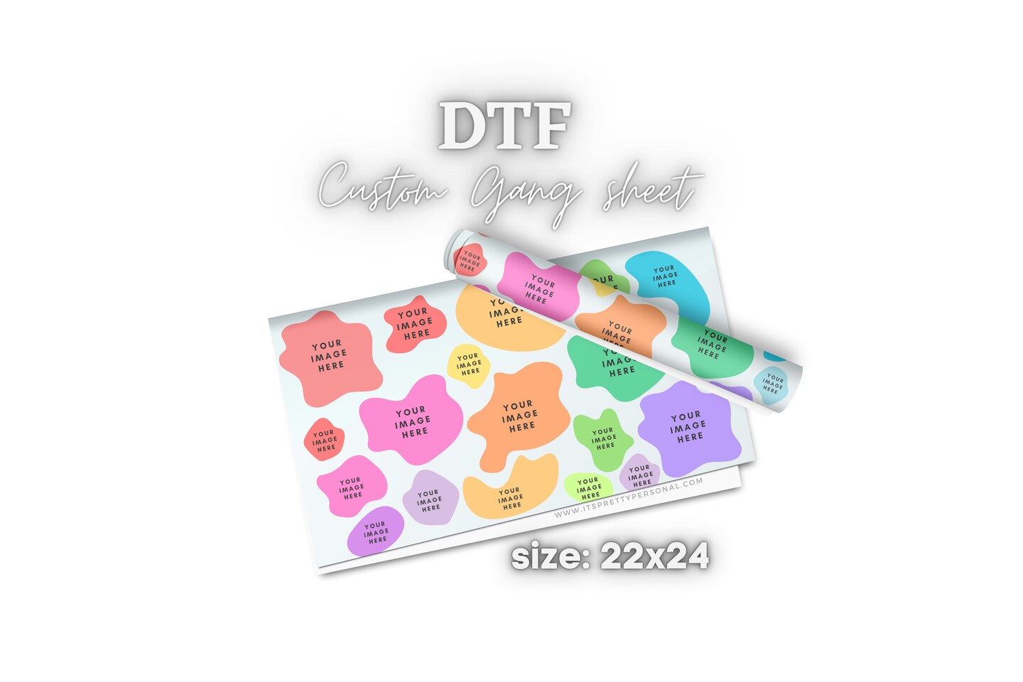22&#x22;x24&#x22; Custom DTF Gang Sheet- Design Your Own! (Fabric DTF prints, NOT UV Decal)