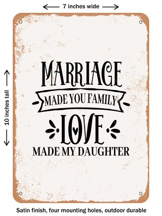 Collana "Marriage Made You My Family, Love Made You My Daughter" - Gioiello Sentimentale Per Matrimonio E Nozze