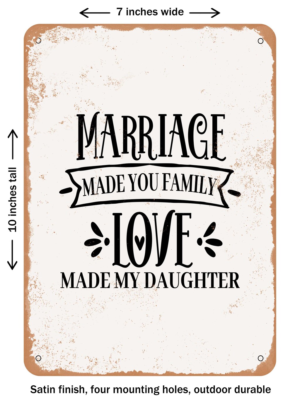 Collana "Marriage Made You My Family, Love Made You My Daughter" - Gioiello Sentimentale Per Matrimonio E Nozze