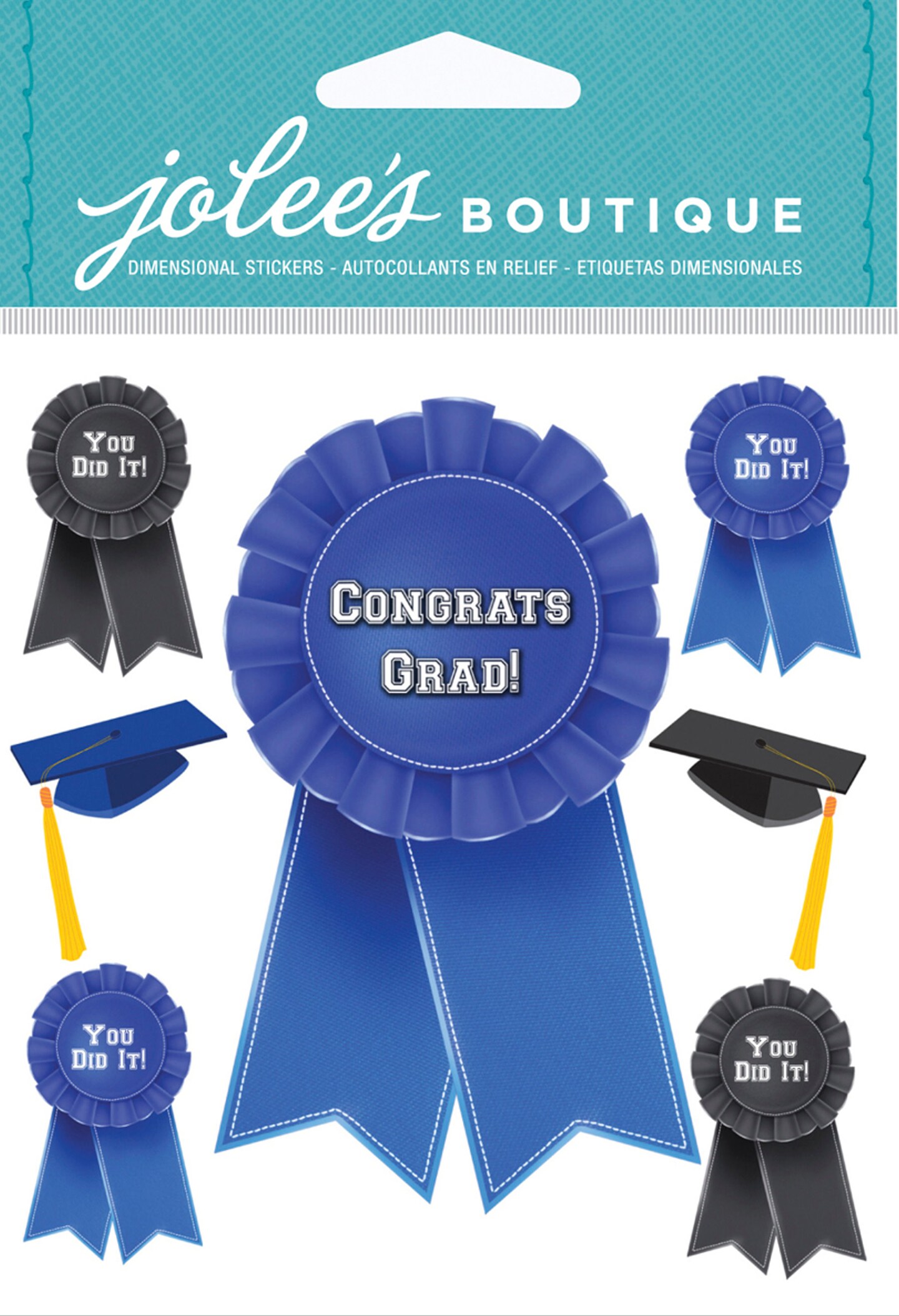 Jolee&#x27;s Boutique Graduation Caps And Ribbons Dimensional Stickers