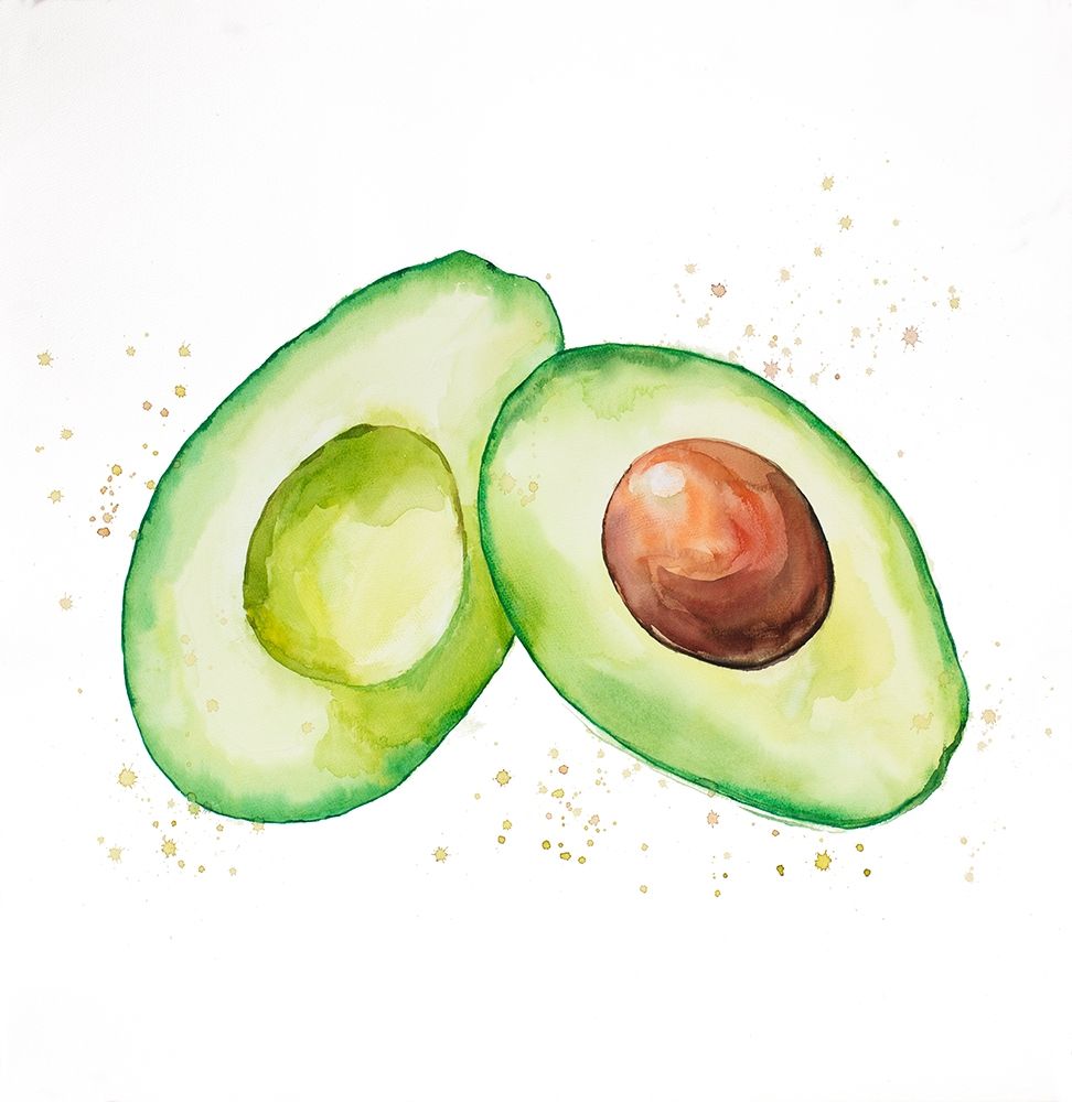 Watercolor Open Avocado Poster Print by Atelier B Art Studio - Item # VARPDXBEGGAS80