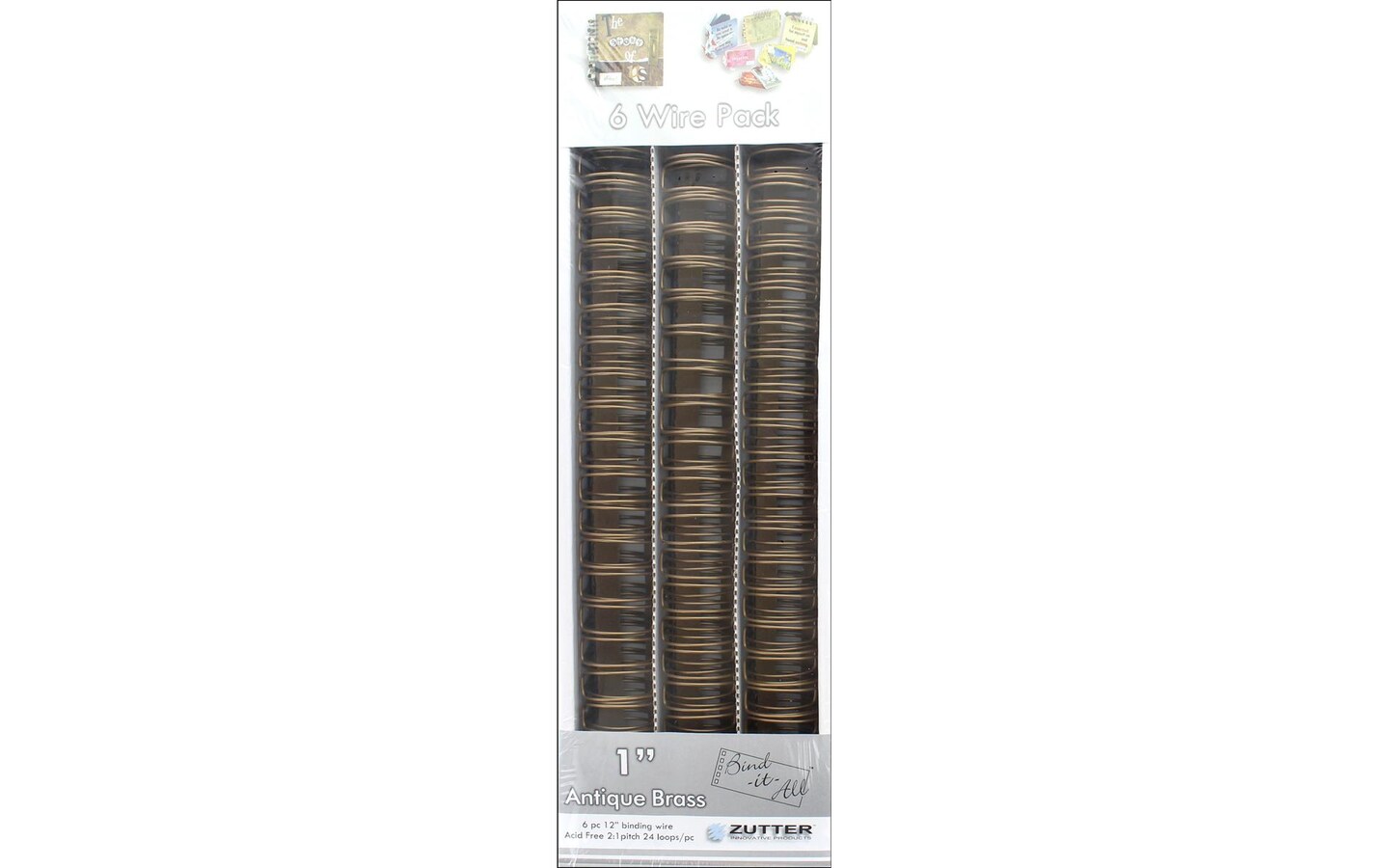 Zutter Bind It All Owire Binding 1&#x22; Ant Brass 6pc