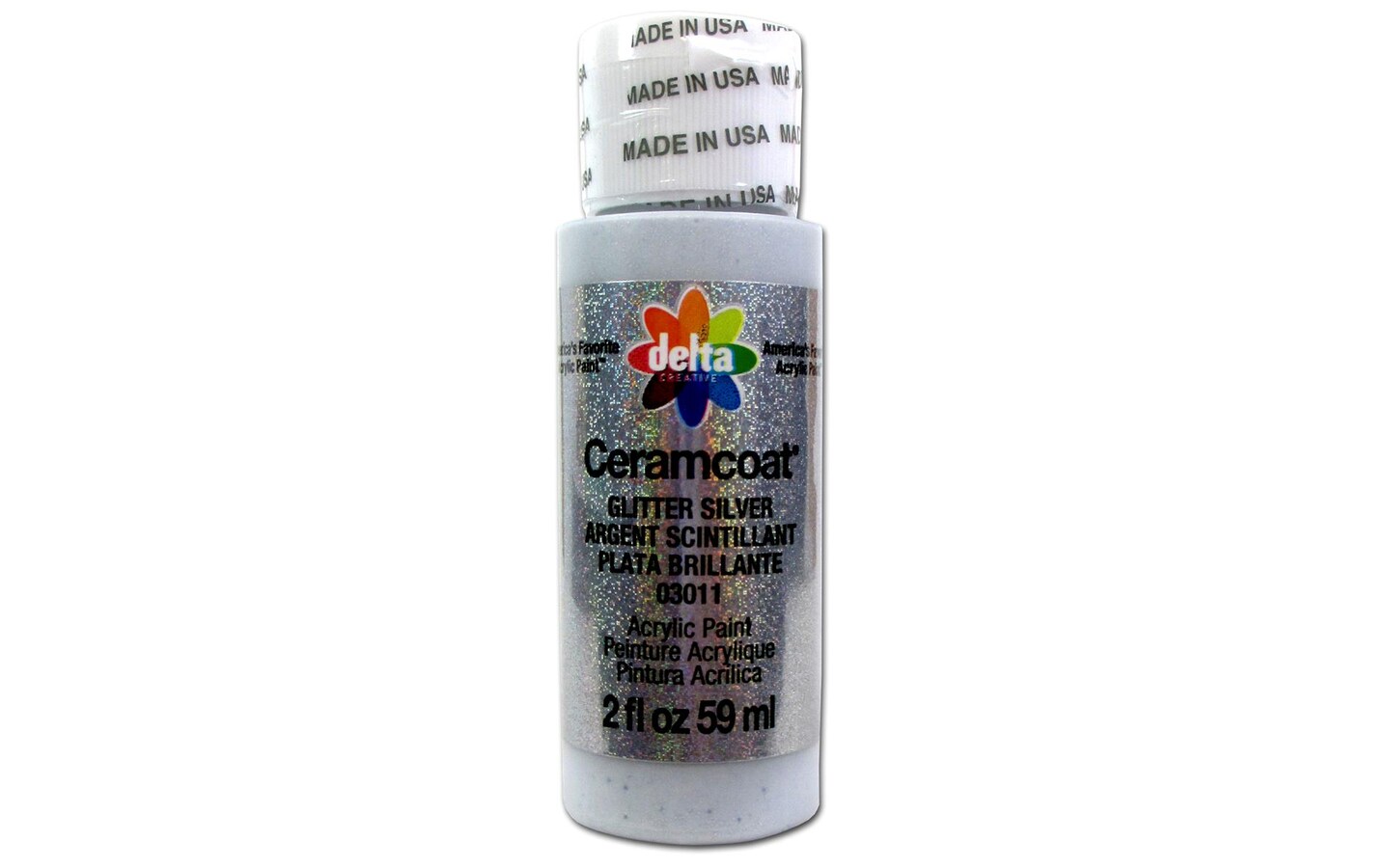 Delta Ceramcoat Acrylic 2oz Glitter Silver