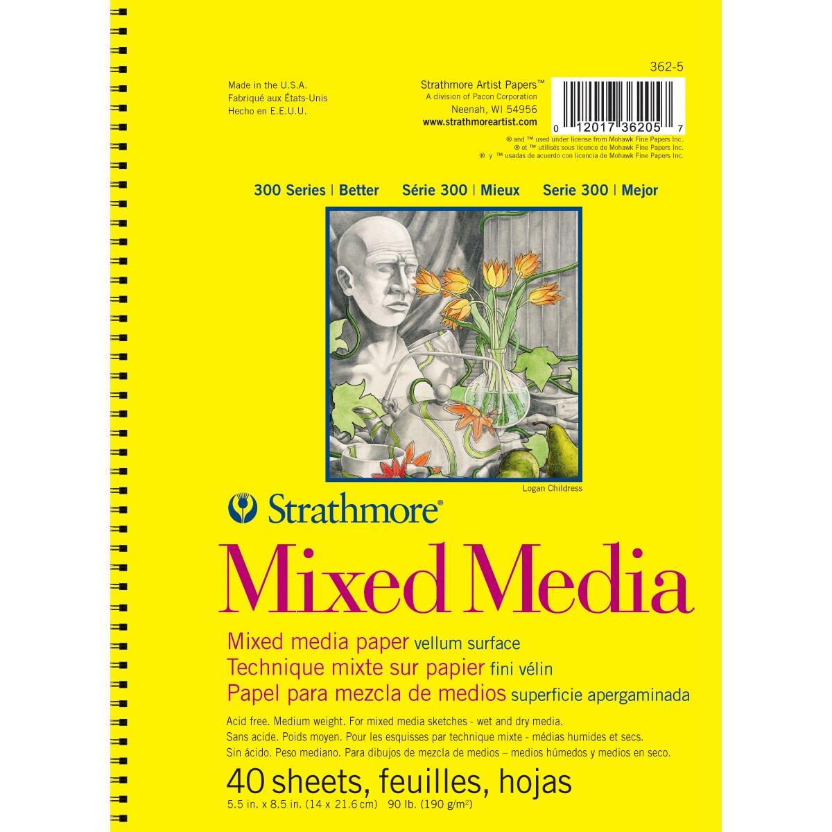 Strathmore Mixed Media Vellum Spiral Paper Pad 5.5"X8.5"-40 Sheets