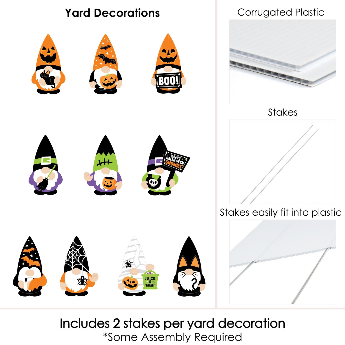 Big Dot of Happiness Halloween Gnomes - Gnome Lawn Decorations - Outdoor Spooky Fall Party Yard Decorations - 10 Piece