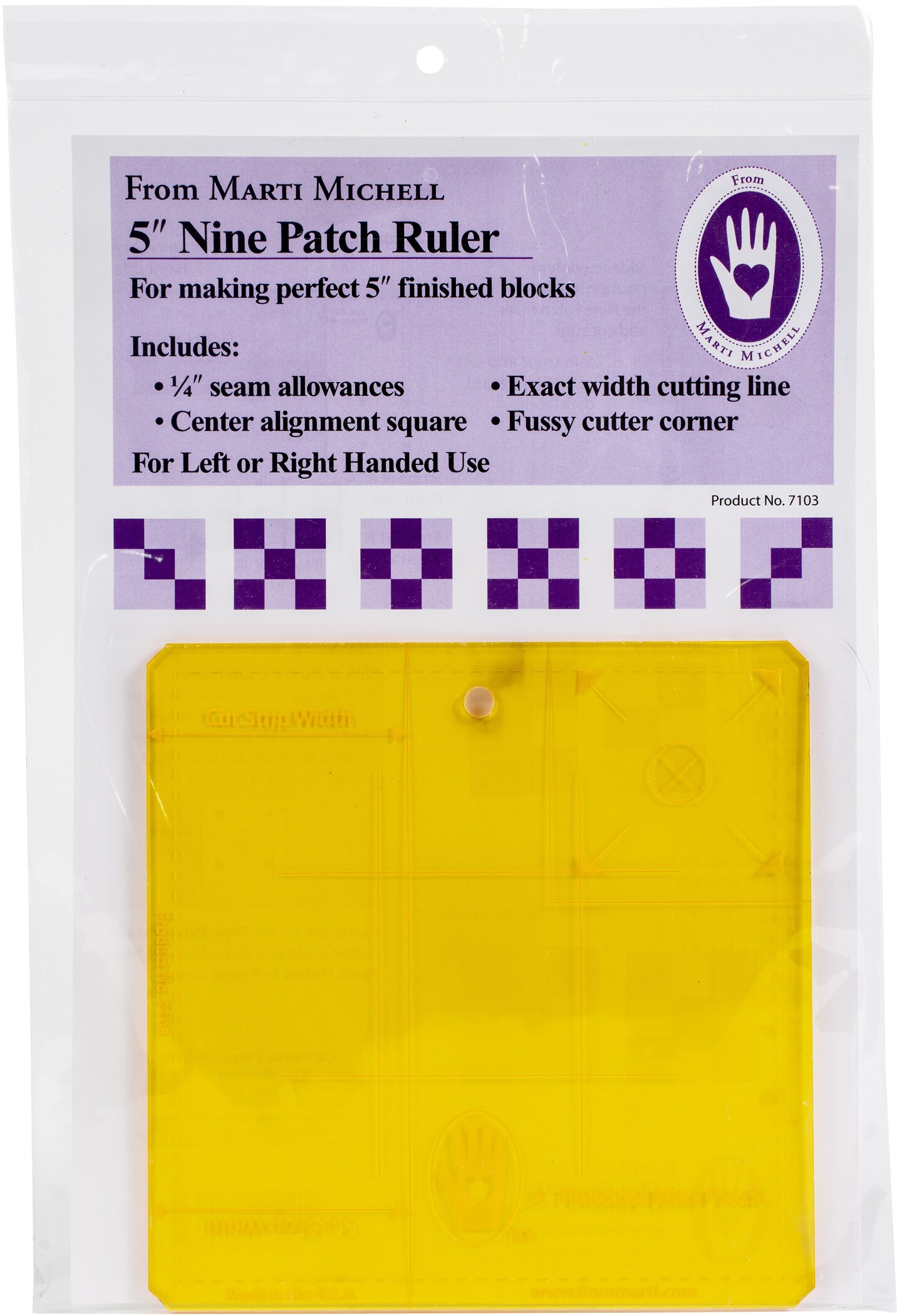 Marti Michell Nine Patch Ruler 5&#x22;-