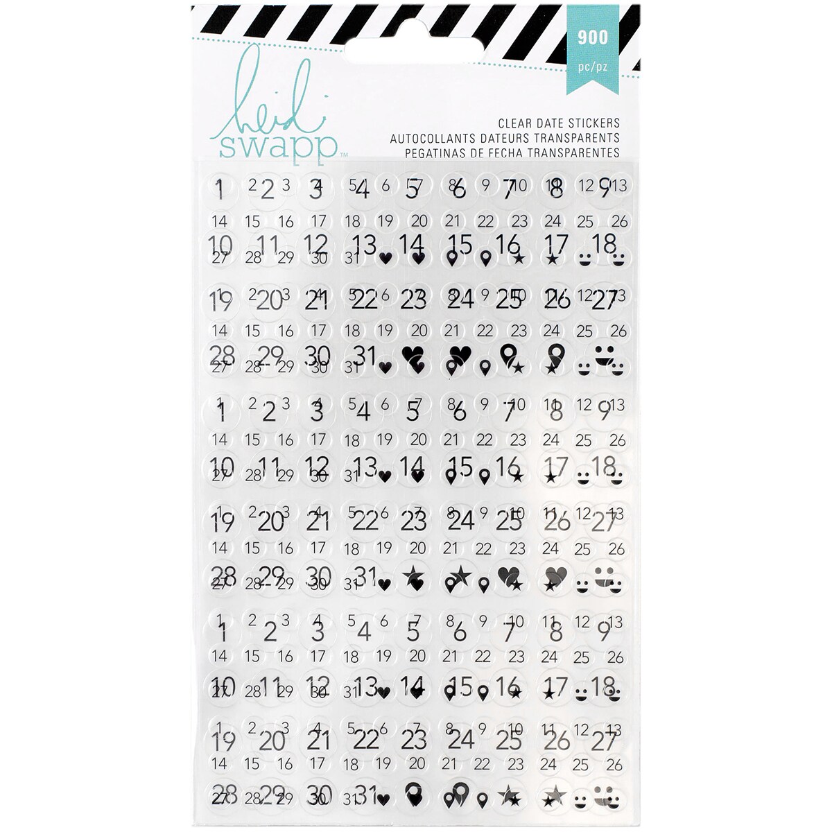 Heidi Swapp Memory Planner Clear Stickers  -Date