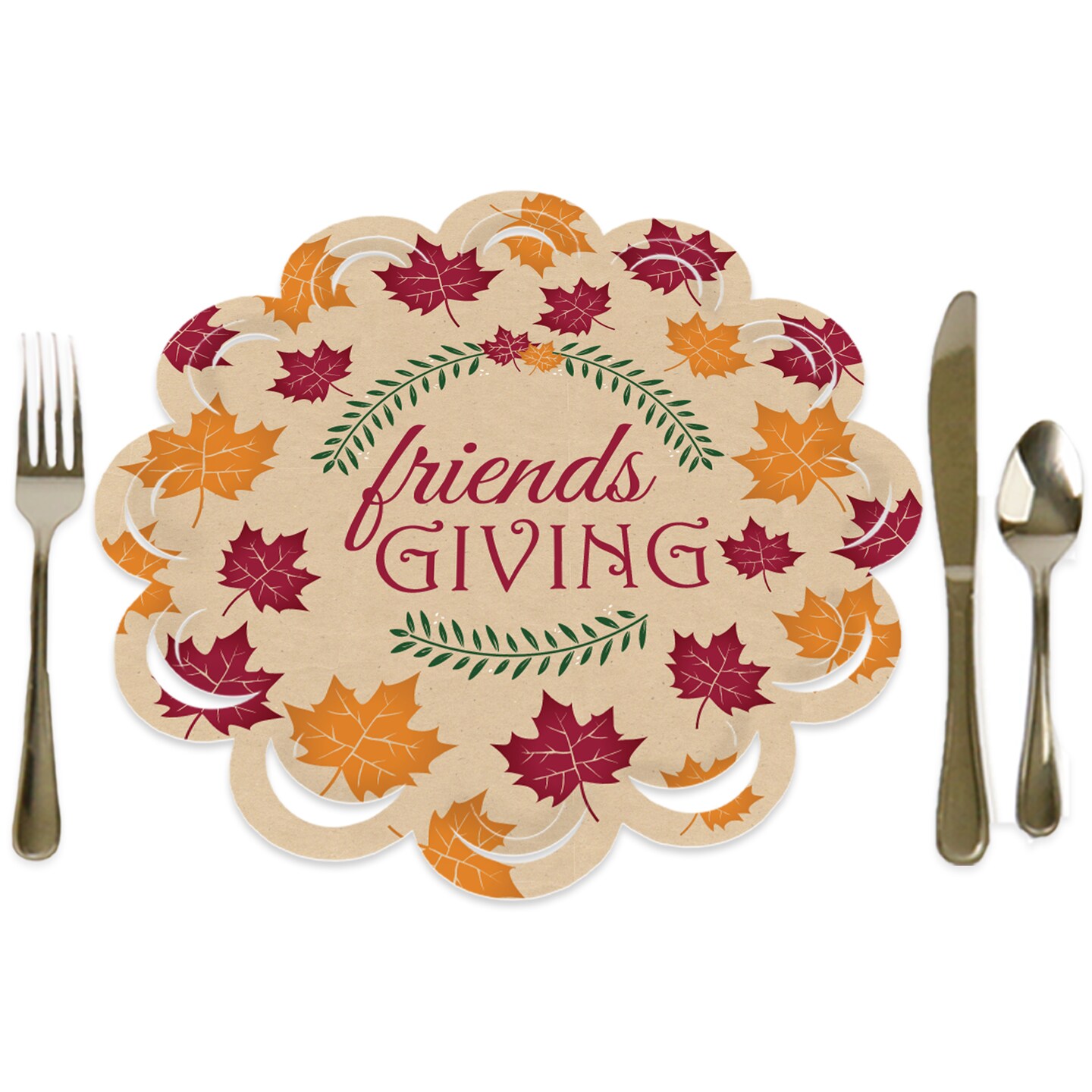 Big Dot of Happiness Friends Thanksgiving Feast Friendsgiving Round