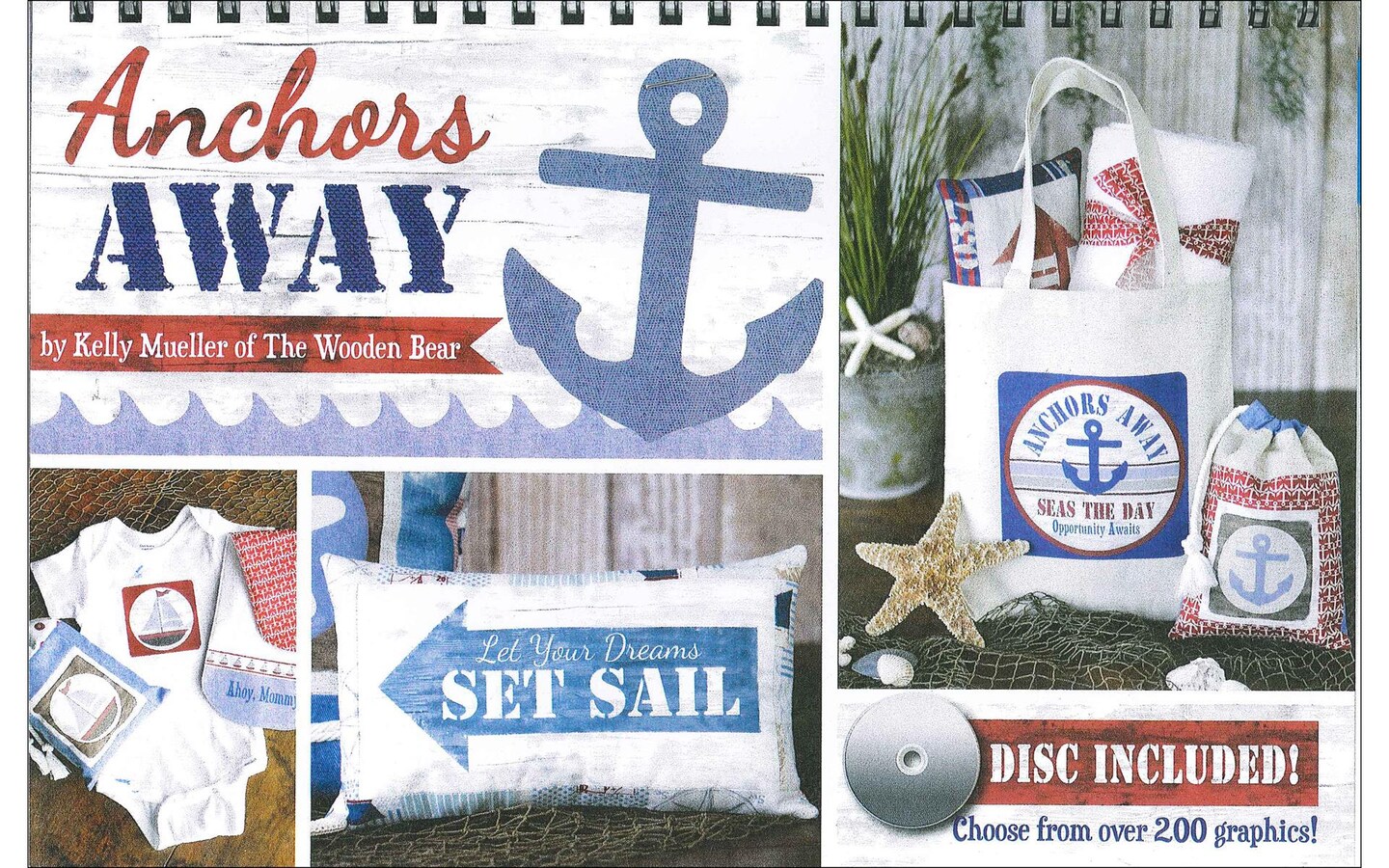 The Wooden Bear Anchors Away Disc &#x26; Easel Bk